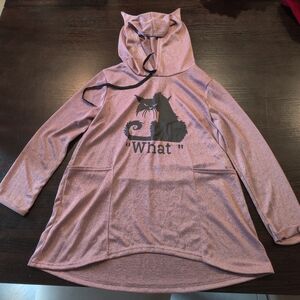 Pink Cat Graphic Hoodie